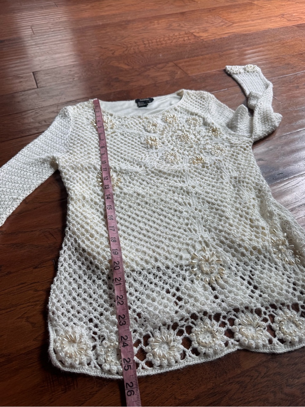 Peck & Peck Crochet Beaded Knit Sweater - Picture 12 of 14